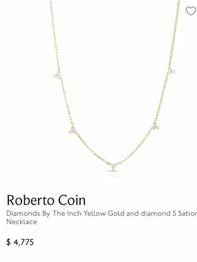 Roberto Coin Yellow Gold Diamond Station Necklace